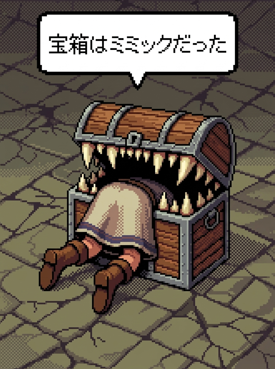 宝箱はミミックだった